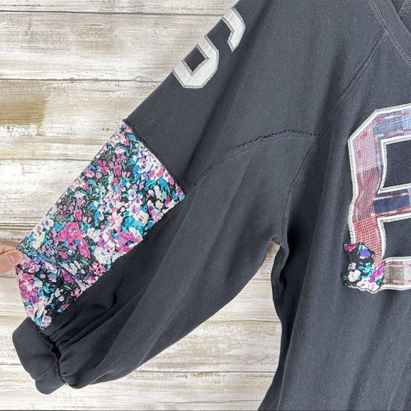 Free People/We the Free - Sz M - Oversized fit/Floral sleeve tunic - Picture 3 of 6